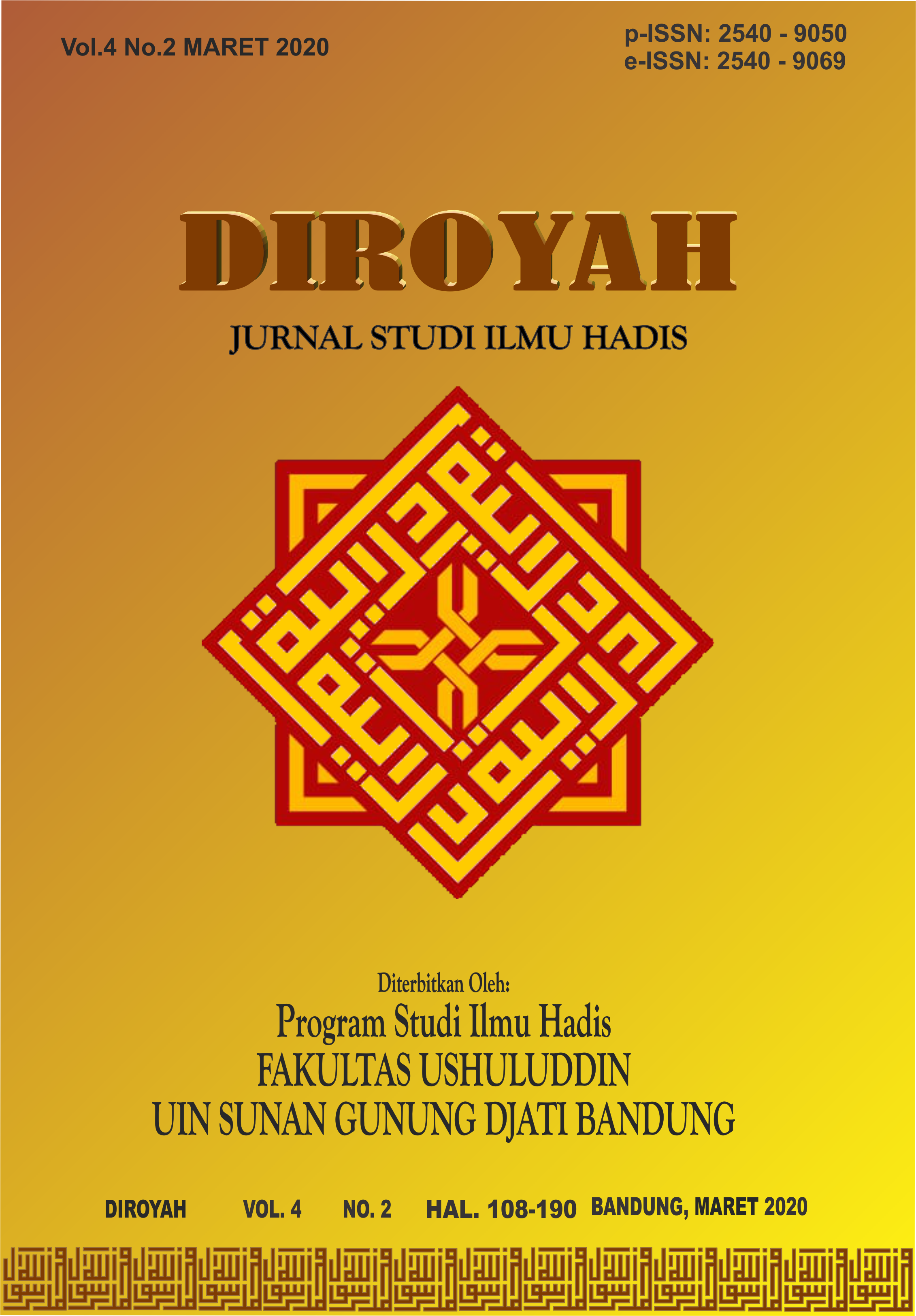 Diroyah: Jurnal Studi Ilmu Hadis